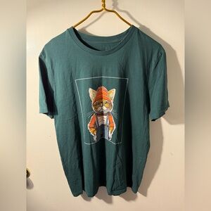 Trendy Green Cat “ Save The Gingers” Graphic T-Shirt